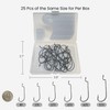Pristis 25 Pack 1/0 Round Bend Worm Hooks, High Carbon