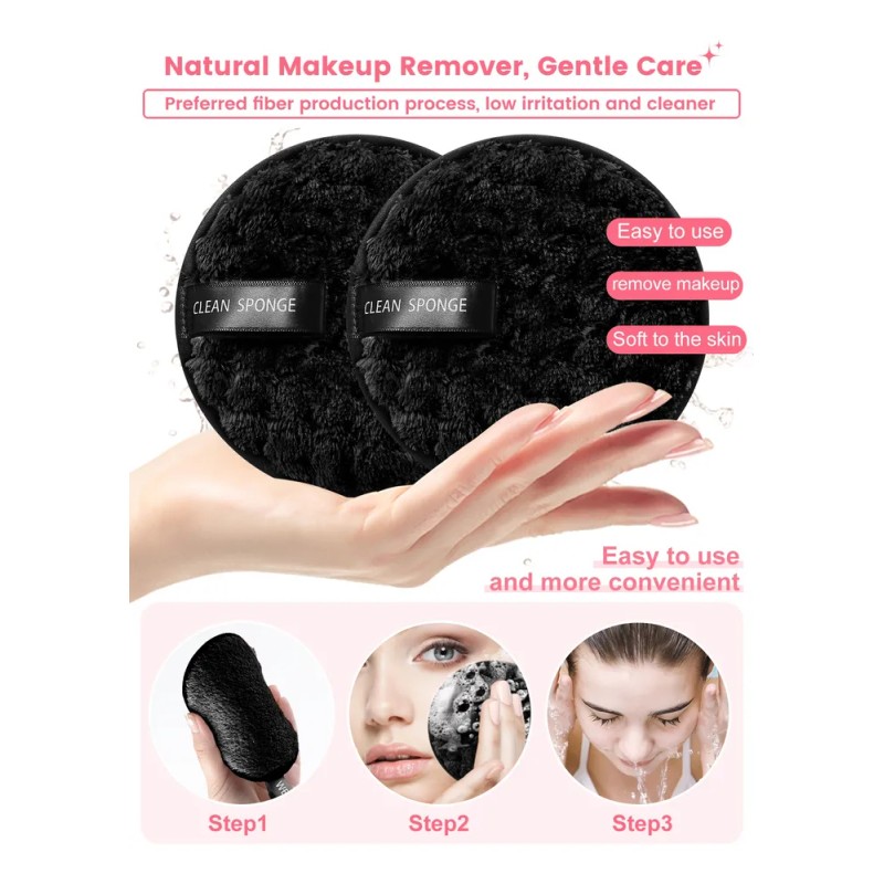 Set Brochas Y Esponjas De Maquillaje Con Cosmetiquera Negro