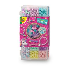 SES Creative 14749 Unicorn Jewellery Set - Create Bracelets and Necklaces - Includes Beads and a Storage Box - Perfect for Creative Crafts