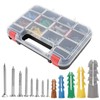 HEHALI 370pcs Plastic Drywall Wall Anchors Kit with Screws, Includes