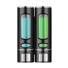 Kytree Black Hand Soap Dispenser Wall Mounted, 400ml Bathroom Shower Dispenser, Shower Pump Dispenser and Organizer for Bathroom Kitchen Hotel, Refillable Liquid Lotion Soap Dispenser (2Pcs)