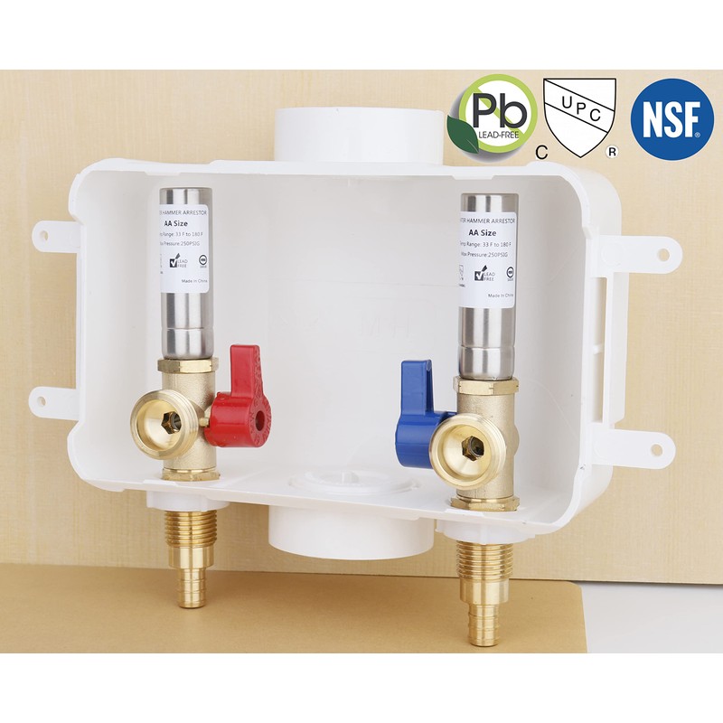 WHK Washing Machine Outlet Box,Pex Laundry Box Washer Wall Box