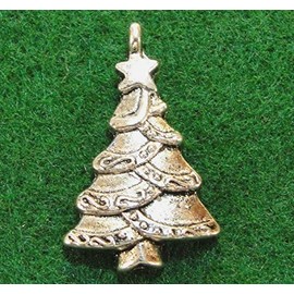 50-Pcs. Silver Christmas Tree Charm Pendant Earring Drops Q0527 - Jewelry Making DIY Crafting Charm Beads for Bracelets