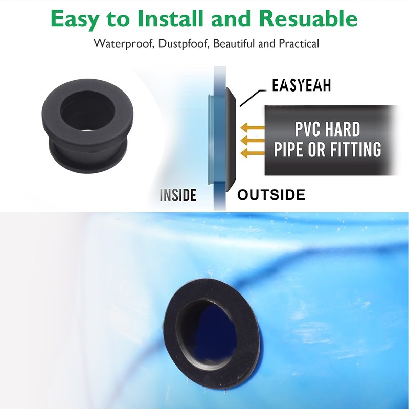1/2 Inch Drill Hole, 3/8 Inch ID Silicone Rubber Top