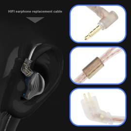 Create idea B Pin 3.5mm Earbud Replacement Cable with Mic Compatible with KZ ZST/ZSR/ ED12/ ES3/ ES4/ ZS10/ AS06 Stereo Earphone Wire