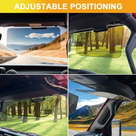 BESTAOO Sun Visor Extension Passenger Side for 2018-2025 Jeep Wrangler JL JLU 4XE JT, Adjustable Car Visor Extender Polarized Lens Anti-Glare Visor for Safe Driving, UV-Filtering/Protection