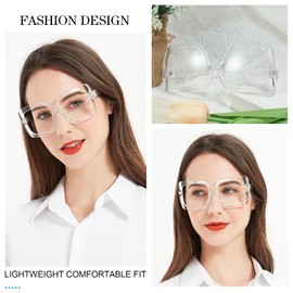 MARE AZZURO Oversized Reading Glasses Women Trendy Square Readers 1.00 1.25 1.50 1.75 2.00 2.25 2.50 2.75 3.00 3.50 4.00 5.00 6.00 (Transparent, 350)