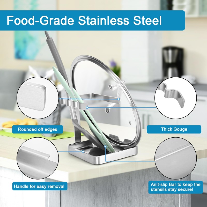 SOLEADER Vertical Spoon Rest and Lid Stand for Stove Top