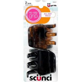 Scunci No-slip Grip Chunky Jaw Clips, 3.5cm, 2-Count (Pack of 20)