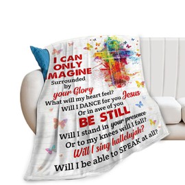 Christian Blanket Gifts Soft Warm Plush Religious Christ Cross Throw Blanket Flannel Fleece Fuzzy Scripture I Can Only Imagine Blanket for Kids Adults Prayer Bed Couch Living Room Decor 50"X40"