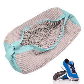 Lymshine Schuhwaschbeutel Waschmaschine, Schuhbeutel Waschmaschine, Sneaker Schuhe Waschbeutel, Wäschesack Schuhe für Waschmaschine mit Reißverschluss, 360°Reinigung Wiederverwendbar (Grau)