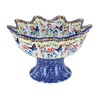 Blue Rose Polish Pottery Blue Butterfly Pedestal Fruit Bowl
