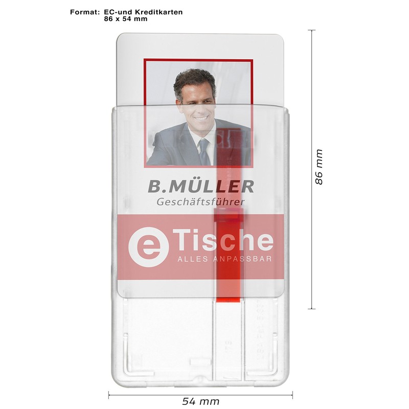 Karteo Vertical ID Card Holder Card Holder Hard Plastic Transparent