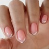 Hkanlre Almond Fake Nails Tips Full Cover False French Nails