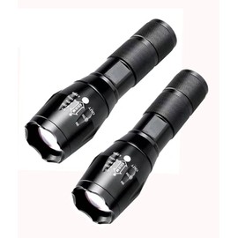 Euphwind Tactical LED Zoomable Waterproof Handheld Flashlight, 2 Packs, 5 Modes for Emergency and Outdoor Use -Camping Accessories