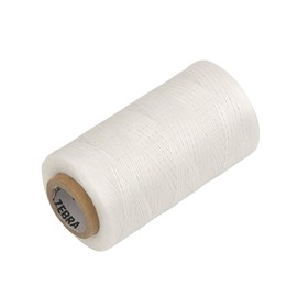 Tenn Well 328 Yards Leather Sewing Waxed Thread, 150D 1MM Hand Stitching Thread for Leather Craft DIY with Needle (White)
