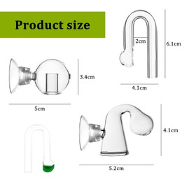 CONNECTION Pack of 3 CO2 Continuous Test Aquarium with 2 Suction Cups CO2 Test Aquarium Drop Checker Hanging, Note and Round CO2 Glass Tester Aquarium CO2 Monitor CO2 Tester for Freshwater Aquarium