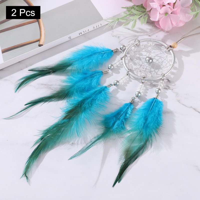 sourcing map 2pcs Dream Catchers with Crystal Beads Wall Decor