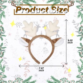 Eostankr Christmas Headband Reindeer Antlers Headbands Christmas Hair Bands Christmas Costume Accessories for Women Holiday Party Cosplay