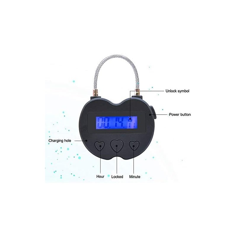 Timer Padlock Timer Lock 99 Hours Electronic Timer USB Rechargeable