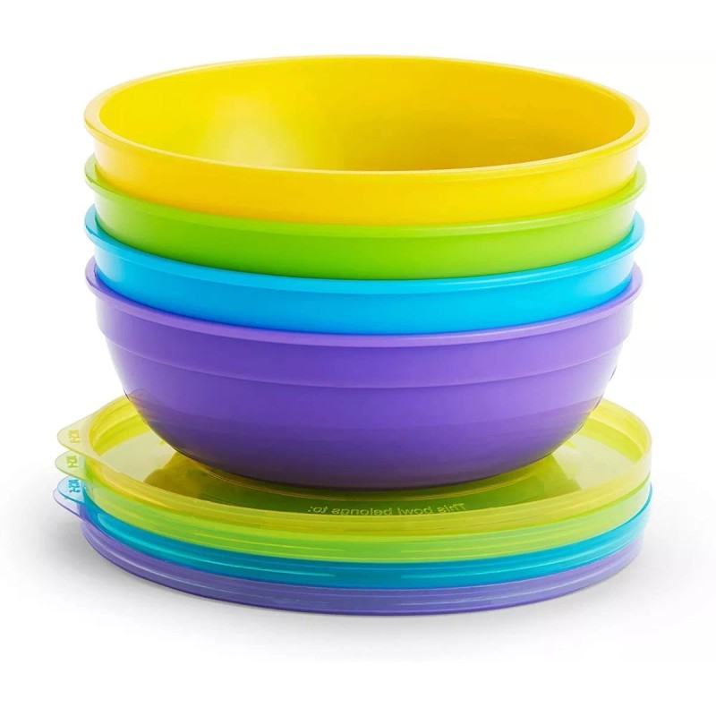 Munchkin Set 4 Platos Bowls Munchkin Cucharas Papillas Alimentos Bebe