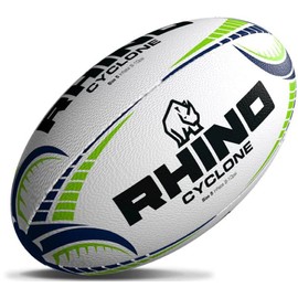 Rhino Cyclone Rugby Ball, White, Size 5