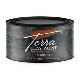 Dixie Belle Terra Clay Paint | Marigold (16oz) | Burnt Sienna Water-Based Terra Artisan Clay Paint for DIY | Paint for Wood, Canvas, Tile, Fabric, Home