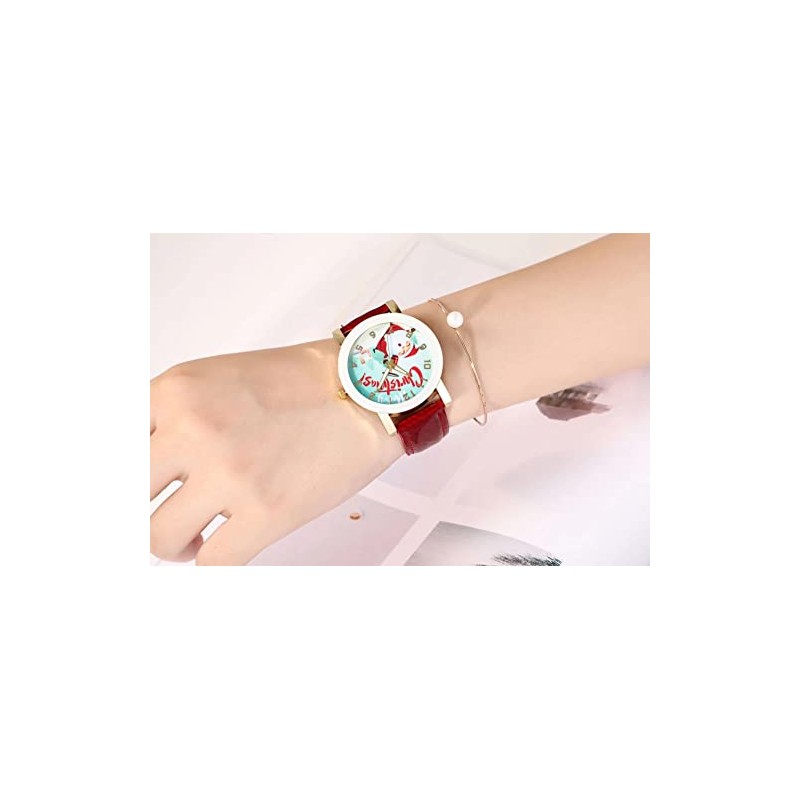 MINILUJIA Christmas Tree Santa Claus Snowflake Design 40mm Dial PU