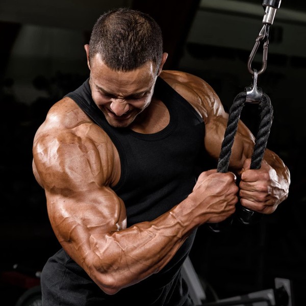 Triceps Rope, Twisted Bicep Rope, Triceps Rope with Non-Slip Handles