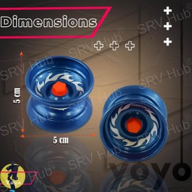 Metal Yoyo for Kids Beginners, Auto Return Bearing Responsive Yo-yo to Play Entertaining Pro String Tricks Professional Yo yo, Stable and Sturdy String, Party Favors Adults (Blue Yoyo)