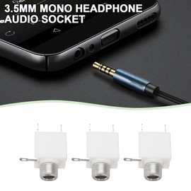 EMSea 20pcs 3.5mm Mono Miniature Jack Socket with Switch Central Mount Audio Component for Power Supply Connections Mono Vertical Audio Headphone Jack Socket