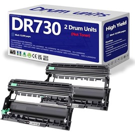 Compatible DR730 Drum Unit 2 Pack Replacement for Brother DR-730 DR760 760 Drum for HL-L2350DW HL-L2370DW HL-L2395DW HL-L2325DW MFC-L2750DW MFC-L2710DW L2690DW Printer (Not Toner)