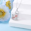 LWXIE Diamond Rose and Cat Necklace for Women 925 Sterling