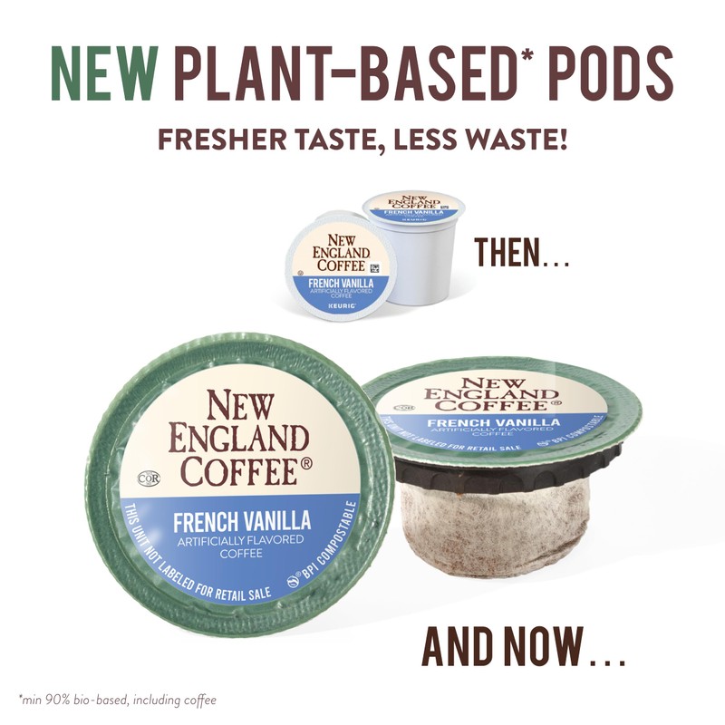 New England Coffee French Vanilla Medium Roast Single Serve Pods,