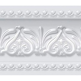 FIXPIX Royal Tulip Peel and Stick Wall Border Easy to Apply (Neutral Gray)
