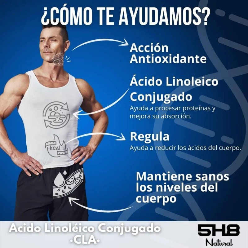 5h8 Cla Acido Linoléico Conjugado Natural 90 Cápsula Blanda Sabor