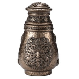 Veronese Design 4 3/8 Inch Greenman Apothecary Altar Jar Cold Cast Resin Antique Bronze Finish Sculpture