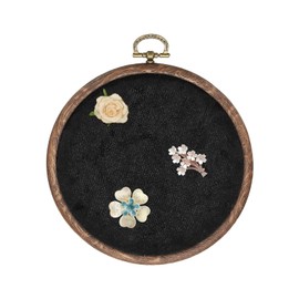 sourcing map Round Pin Display Board, Velvet Wall Hanging Brooch Jewelry Display Stand Storage Holder for Enamel Pins Badges Brooches Jewelry, Black