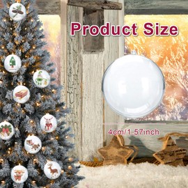 iwiio 20Pcs Clear Baubles to Fill, Clear Plastic Baubles for Craft, DIY Make Your Own Baubles, Clear Christmas Baubles for DIY Craft Xmas Tree Decor Balls, Christmas Party Decorations (4cm)