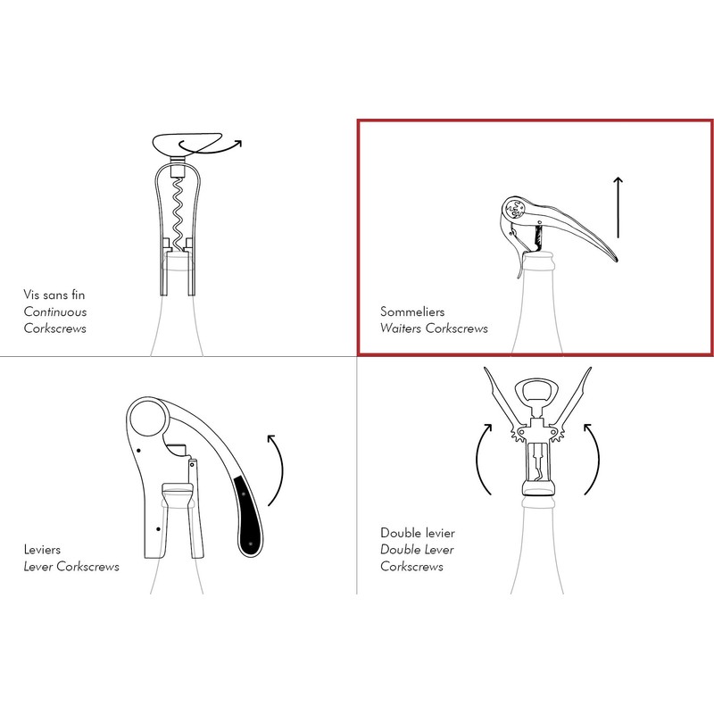 L'Atelier du Vin Soft Machine Crystal Sommelier Corkscrew, L 12,5