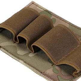 2pcs Tactical Elastic Flashlight Chemlight Battery Pen Holder 12 20 28 Gauge Shotgun Shell Gauges Holder Organizer Storage Bag(2pcs Camo)