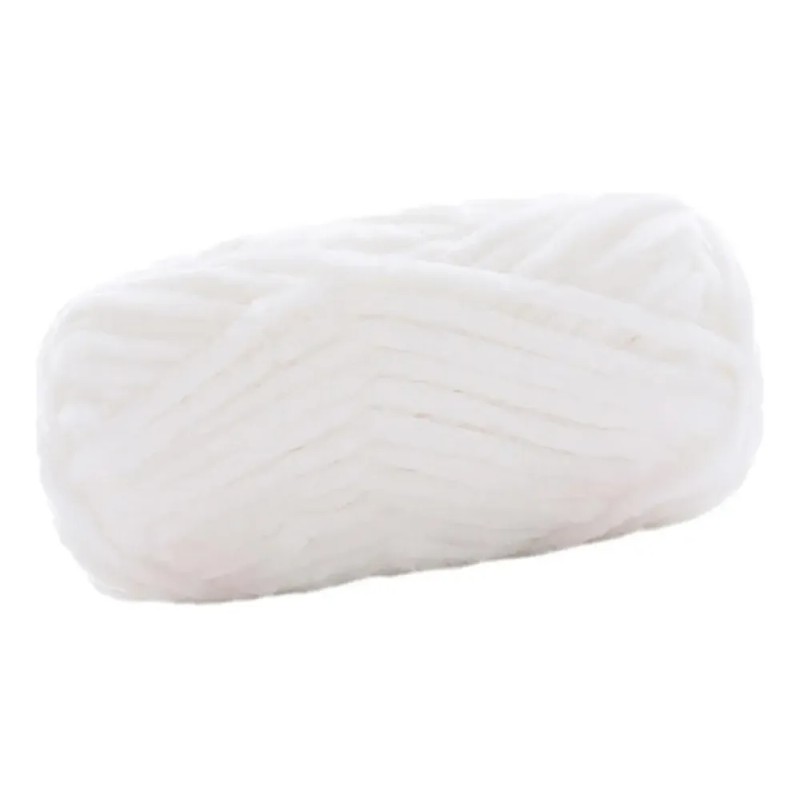 Hilo Grueso, Hilo Voluminoso Para Crochet, 80 M, Hilo Blanco