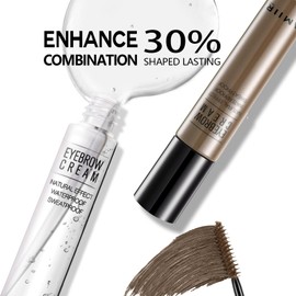 AMIIR Eyebrow Mascara, Eyebrow Tint, Waterproof, Sweat Proof, Transparent, Eyebrow Coat, Eyebrow Mascara, Eyebrow Mascara, 5 Colors, Set of 2 (#103, Ash Brown)