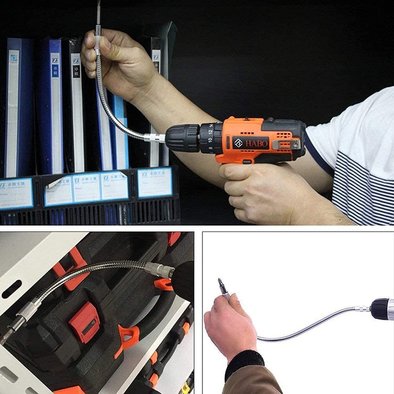 Yuentoen Flexible Bit Holder, 1/4 Inch Magnetic Flexible Extension for