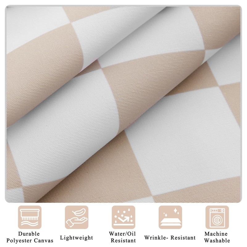 Ohocut 2 Pack Checkered Kitchen Apron, Beige Checkerboard Aprons for