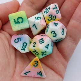 Dandelion Summer Dice Set - Flower Dice Set - Dungeons and Dragons Dice Polyhedral Dice Set - Dice for Dungeons and Dragons and Tabletop RPGs