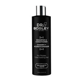 Dr. Bosley 2-in-1 Shampoo & Conditioner – Biotin & Saw Palmetto – Sulfate-Free Thickening Formula for Thicker, Fuller-Looking Hair – Strengthens & Volumizes – 10.1 fl oz