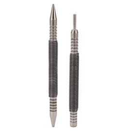 Hinge Pin Remover Punch Set, 2Pcs Spring Loaded Carbon Steel Nail Set 3500PSI Impact Dual Head Nail Setter Includes Stud Retainer and Hinge Pin Removal Punch