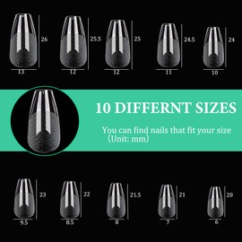 Nail Tips Short Coffin,504PCS Soft Gel Full Cover Nail Tips Kit for Nails Extensions,Clear Strong Fake Press on Nails Tips for Manicure Salons Nail Art (504 Short Coffin)