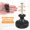 AUTUUCKEE 10 Pcs Cabinet Knobs, Black Cupboard Knobs, Metal Round